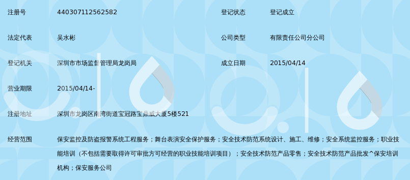 广州中英保保安服务有限公司深圳分公司