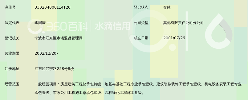 浙江宝业建设集团有限公司宁波分公司_360百
