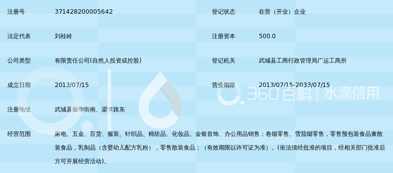 武城盐百购物广场有限公司