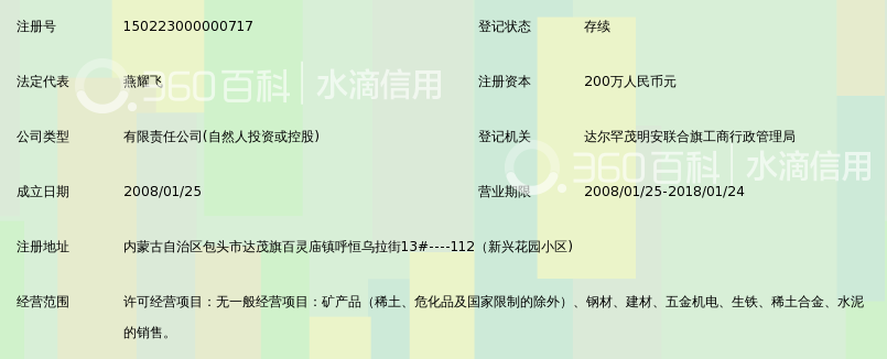 包头市新世家矿业有限责任公司