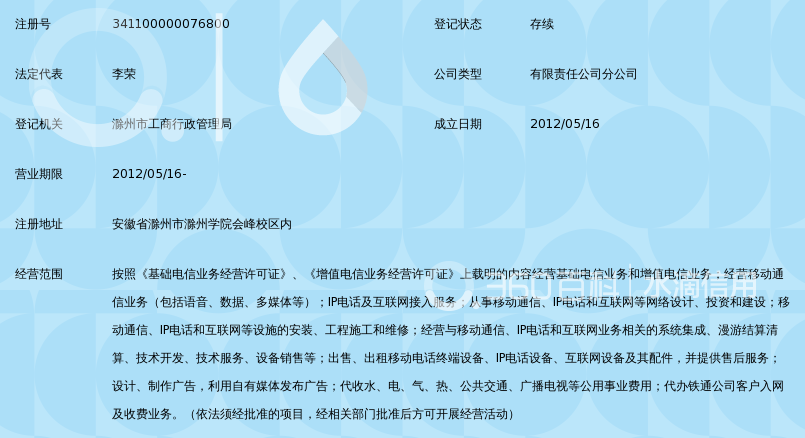 中国移动通信集团安徽有限公司滁州学院校园动