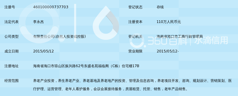 海南缘合养老产业投资有限公司_360百科