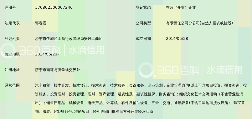 中安通联(北京)电动汽车租赁有限公司济宁分公司