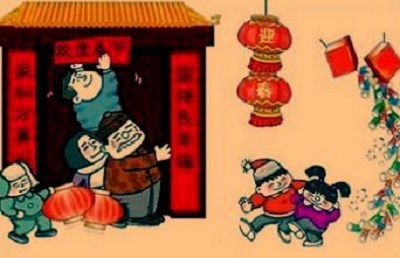 贴春联