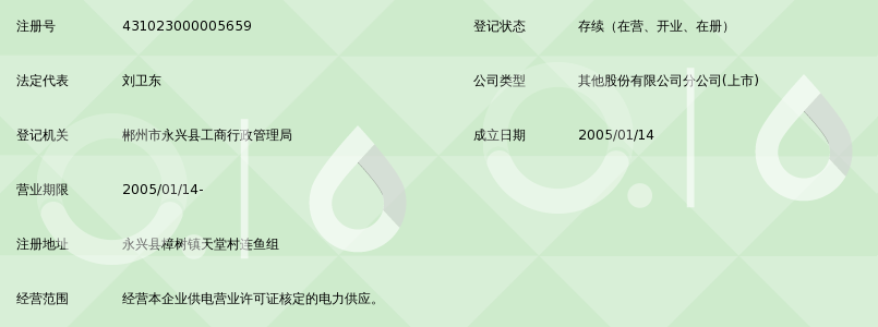 湖南郴电国际发展股份有限公司永兴分公司樟树