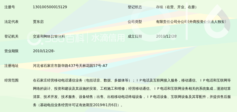 中国移动通信集团河北有限公司石家庄新华路第