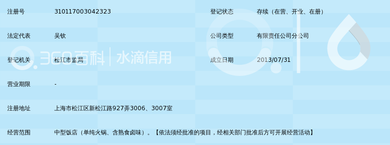 上海陌生人餐饮管理有限公司松江分公司_360