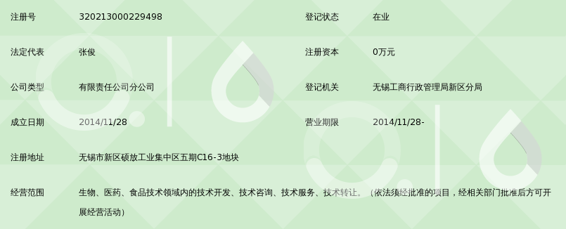 上海海维生物科技有限公司无锡医药科技分公司