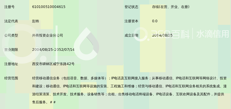 中国移动通信集团陕西有限公司西安金花分公司