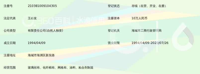 海城市富鑫玻璃丝布制造有限公司_360百科