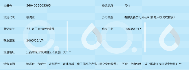 盐城市科博液压机械制造有限公司九江分公司_