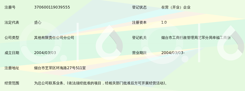 海口南青集装箱班轮有限公司烟台分公司