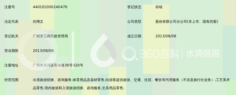 广州广之旅国际旅行社股份有限公司太阳新天地